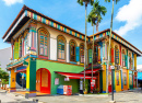 Colorful Building Facade, Little India, Singapore